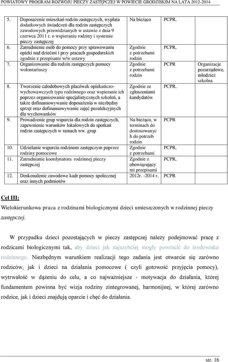 Organizowanie dla rodzin zastępczych pomocy wolontariuszy 8.