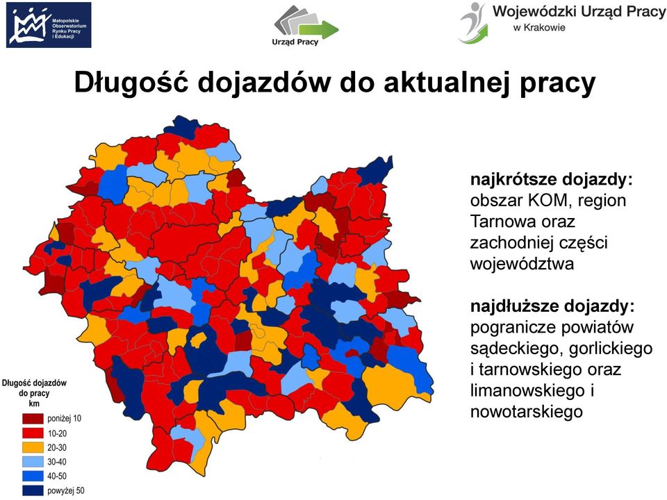 województwa najdłuższe dojazdy: pogranicze powiatów