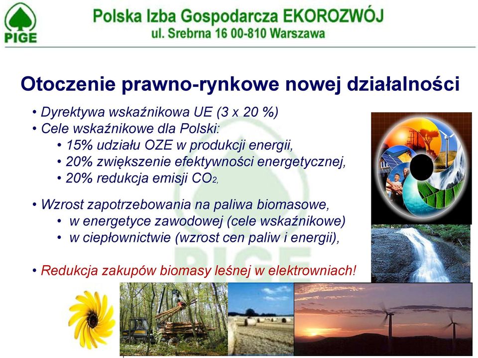 redukcja emisji CO2, Wzrost zapotrzebowania na paliwa biomasowe, w energetyce zawodowej (cele