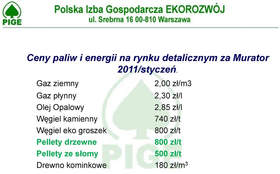 Węgiel kamienny 740 zł/t Węgiel eko groszek 800 zł/t Pellety