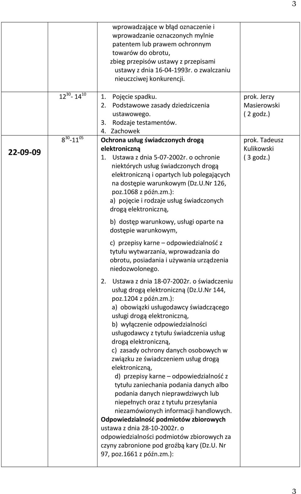 Zachowek 8 30 11 05 Ochrona usług świadczonych drogą elektroniczną 1. Ustawa z dnia 5 07 2002r.