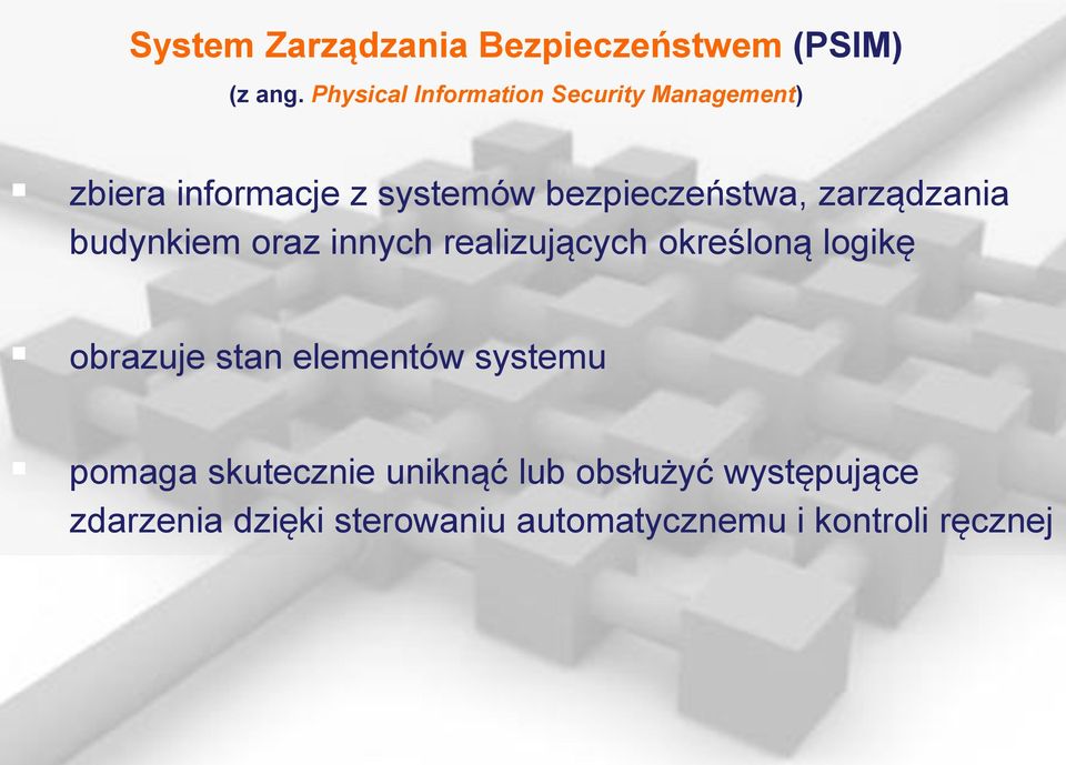 zarządzania budynkiem oraz innych realizujących określoną logikę obrazuje stan