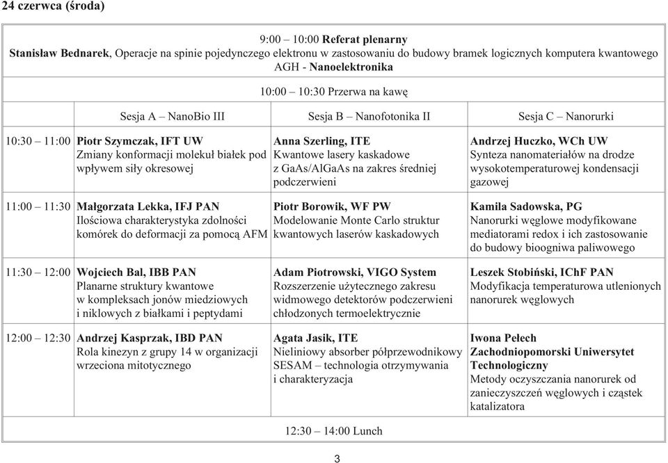 Szerling, ITE Kwantowe lasery kaskadowe z GaAs/AlGaAs na zakres œredniej podczerwieni 11:00 11:30 Ma³gorzata Lekka, IFJ PAN Piotr Borowik, WF PW Iloœciowa charakterystyka zdolnoœci Modelowanie Monte