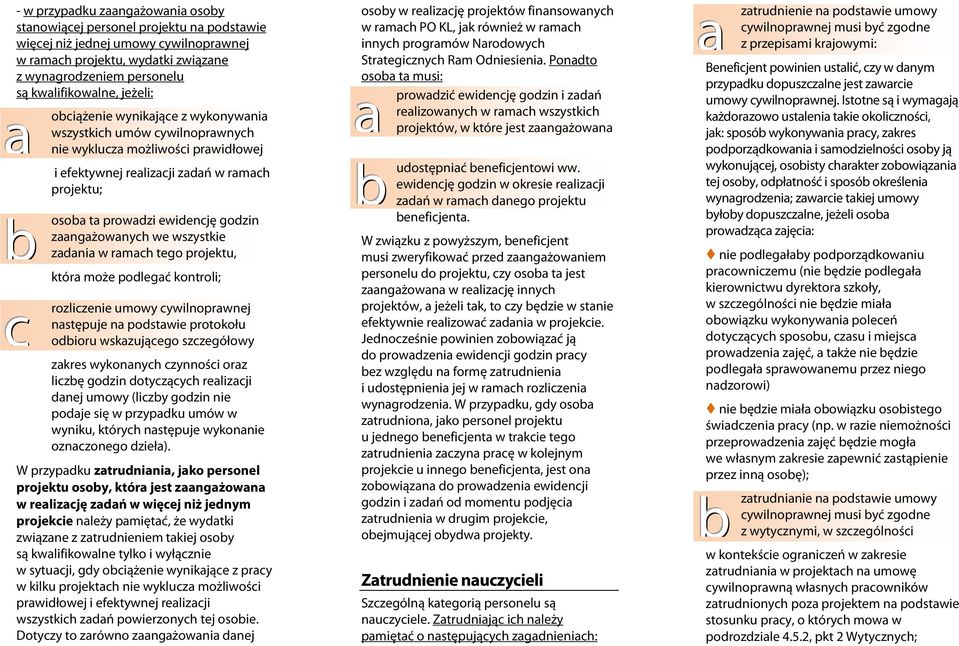 tego projektu, któr może podlegć kontroli; rozliczenie umowy cywilnoprwnej nstępuje n podstwie protokołu odioru wskzującego szczegółowy zkres wykonnych czynności orz liczę godzin dotyczących relizcji