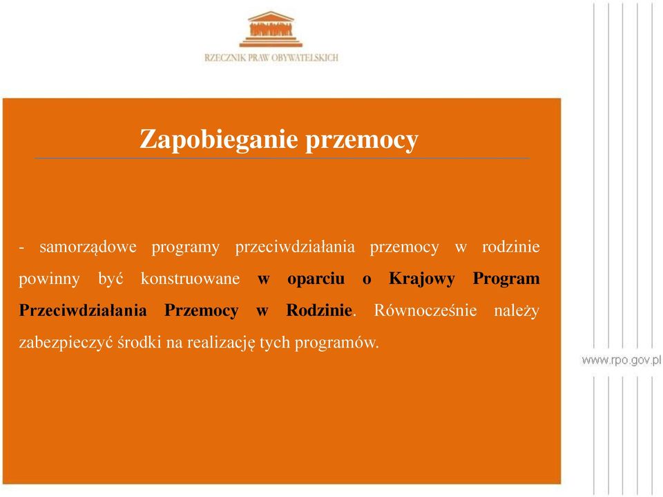 konstruowane w oparciu o Krajowy Program Przeciwdziałania