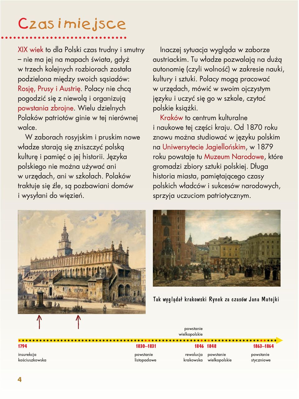 W zaborach rosyjskim i pruskim nowe władze starają się zniszczyć polską kulturę i pamięć o jej historii. Języka polskiego nie można używać ani w urzędach, ani w szkołach.