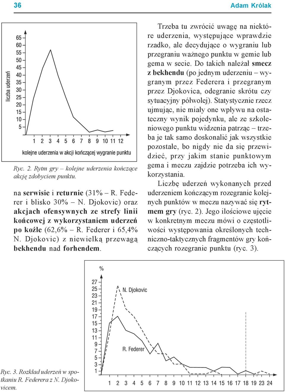 Trzeba tu zwrócić uwagę na niektóre uderzenia, występujące wprawdzie rzadko, ale decydujące o wygraniu lub przegraniu ważnego punktu w gemie lub gema w secie.