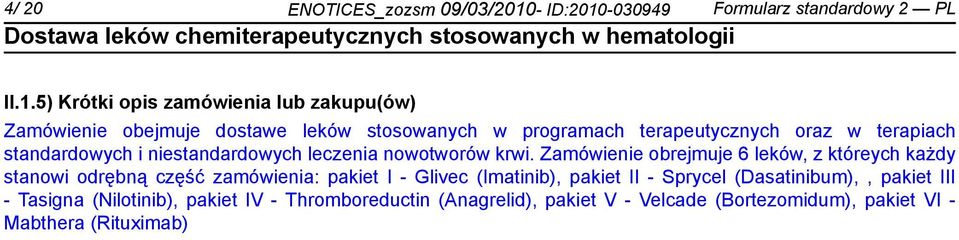 -030949 Formularz standardowy 2 PL II.1.