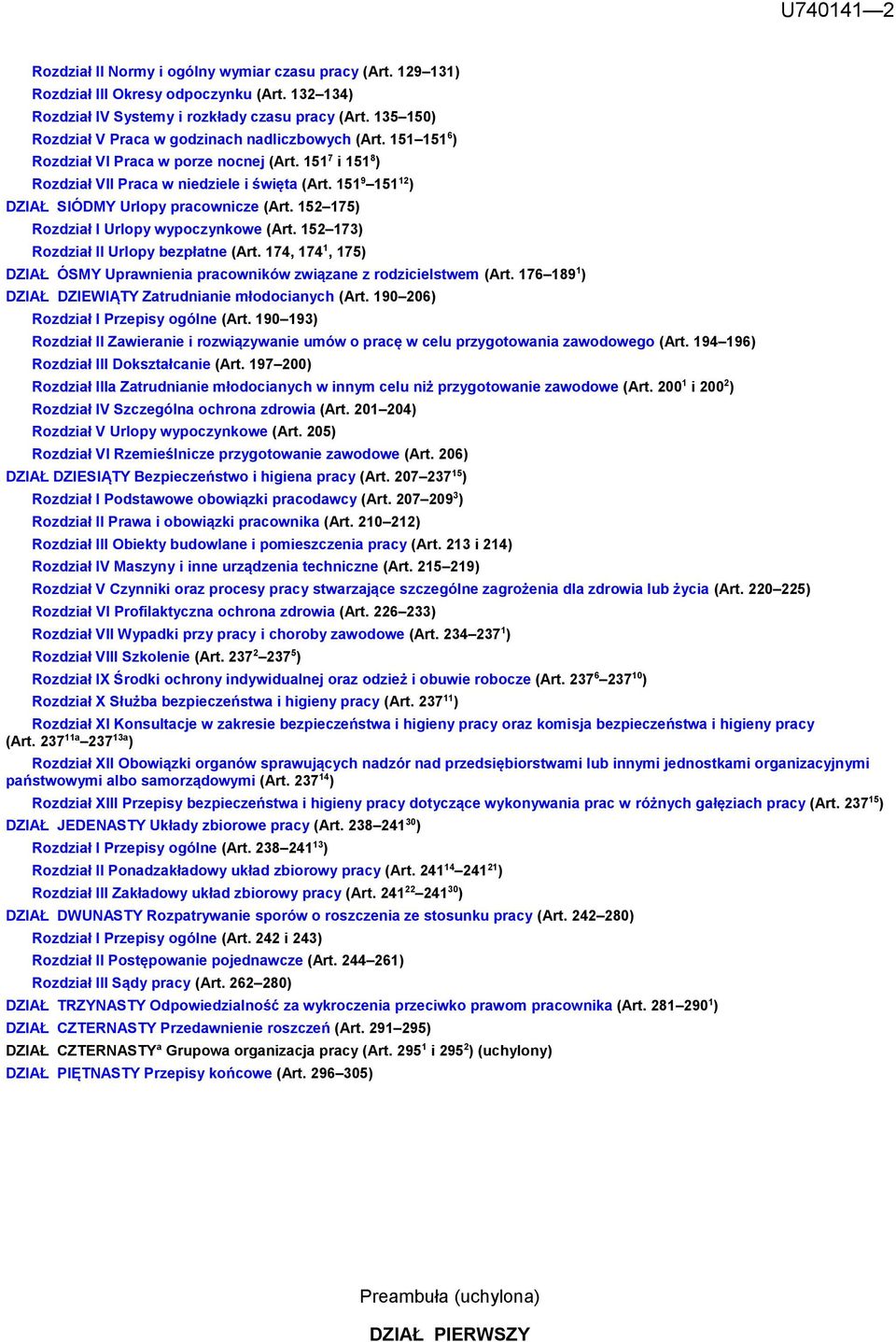 151 9 151 12 ) DZIAŁ SIÓDMY Urlopy pracownicze (Art. 152 175) Rozdział I Urlopy wypoczynkowe (Art. 152 173) Rozdział II Urlopy bezpłatne (Art.