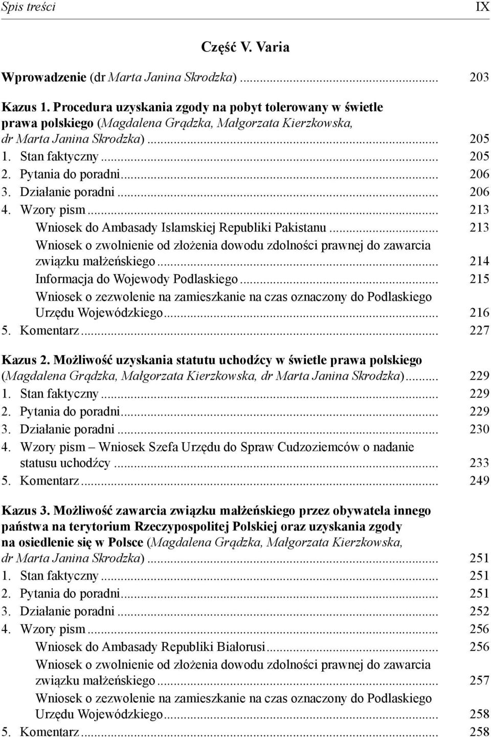 .. 206 3. Działanie poradni... 206 4. Wzory pism... 213 Wniosek do Ambasady Islamskiej Republiki Pakistanu.