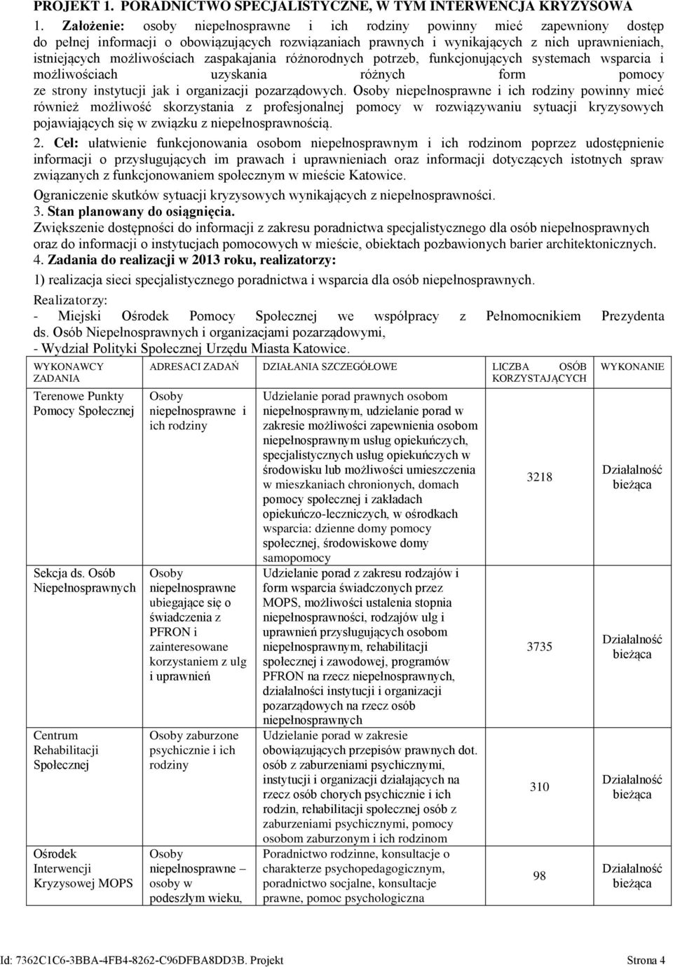 możliwościach zaspakajania różnorodnych potrzeb, funkcjonujących systemach wsparcia i możliwościach uzyskania różnych form pomocy ze strony instytucji jak i organizacji pozarządowych.
