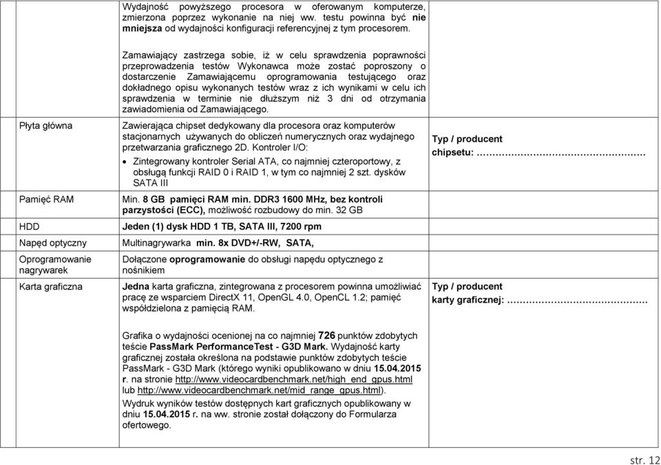poproszony o dostarczenie Zamawiającemu oprogramowania testującego oraz dokładnego opisu wykonanych testów wraz z ich wynikami w celu ich sprawdzenia w terminie nie dłuższym niż 3 dni od otrzymania