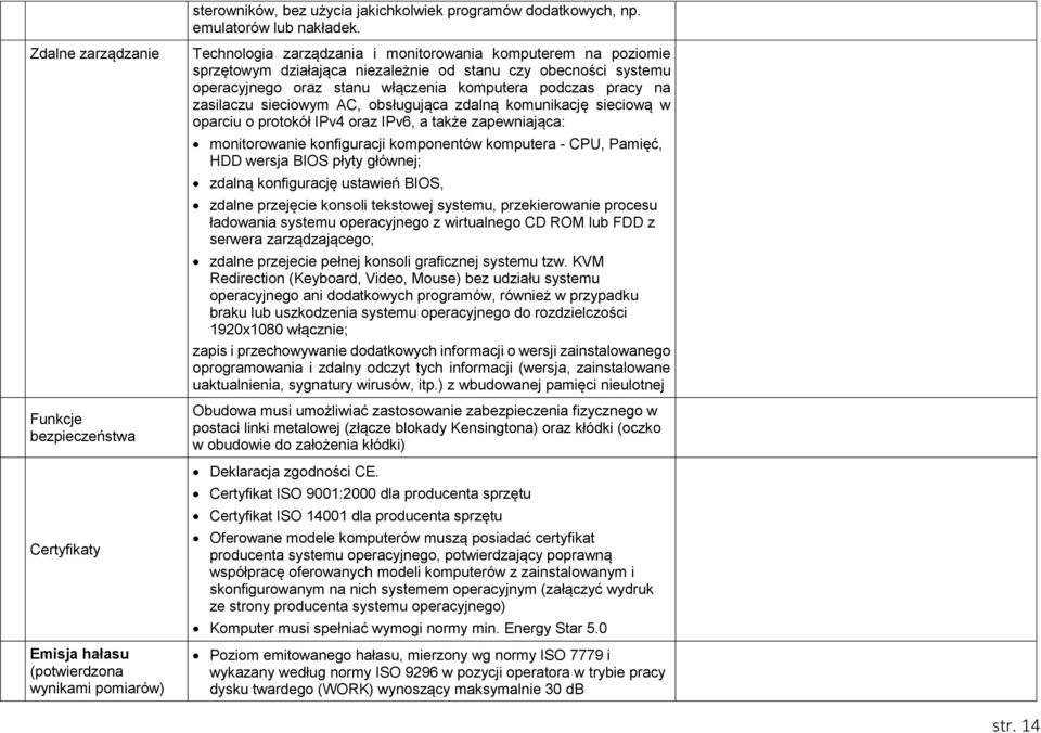 od stanu czy obecności systemu operacyjnego oraz stanu włączenia komputera podczas pracy na zasilaczu sieciowym AC, obsługująca zdalną komunikację sieciową w oparciu o protokół IPv4 oraz IPv6, a