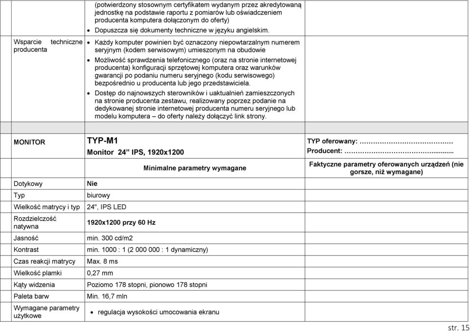 Każdy komputer powinien być oznaczony niepowtarzalnym numerem seryjnym (kodem serwisowym) umieszonym na obudowie Możliwość sprawdzenia telefonicznego (oraz na stronie internetowej producenta)