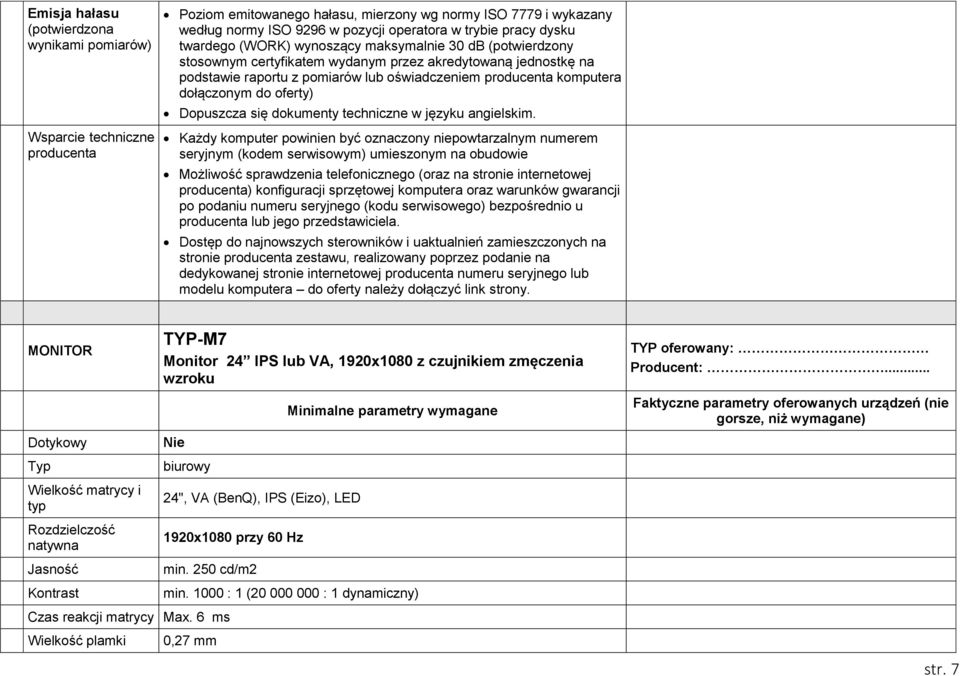 dołączonym do oferty) Dopuszcza się dokumenty techniczne w języku angielskim.
