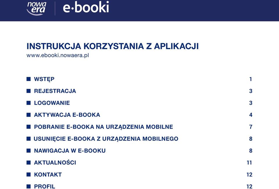 E-BOOKA NA URZĄDZENIA MOBILNE USUNIĘCIE E-BOOKA Z URZĄDZENIA