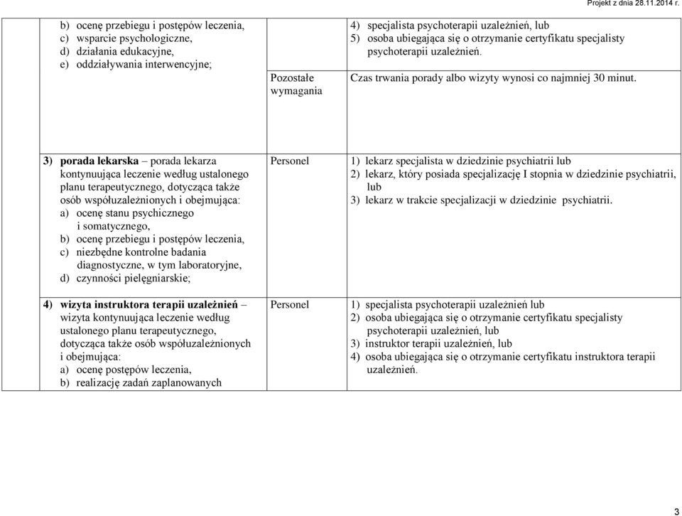 3) porada lekarska porada lekarza kontynuująca leczenie według ustalonego planu terapeutycznego, dotycząca także osób współuzależnionych i obejmująca: a) ocenę stanu psychicznego i somatycznego, b)