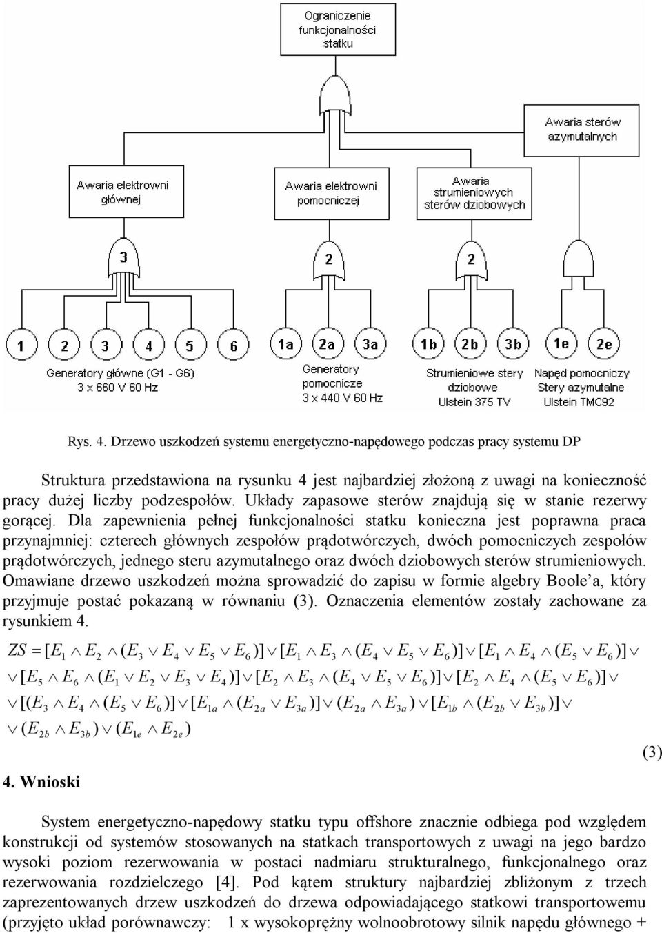 Dl zpwnini płnj funkcjonlności sttku koniczn jst poprwn prc przynjmnij: cztrch głównych zspołów prądotwórczych, dwóch pomocniczych zspołów prądotwórczych, jdngo stru zymutlngo orz dwóch dzioowych