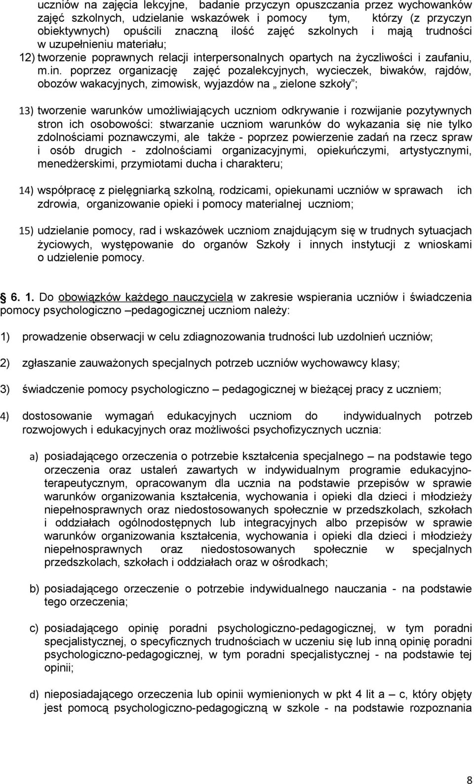 erpersonalnych opartych na życzliwości i zaufaniu, m.in.