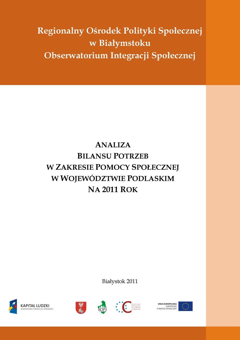 ANALIZA BILANSU POTRZEB W ZAKRESIE POMOCY