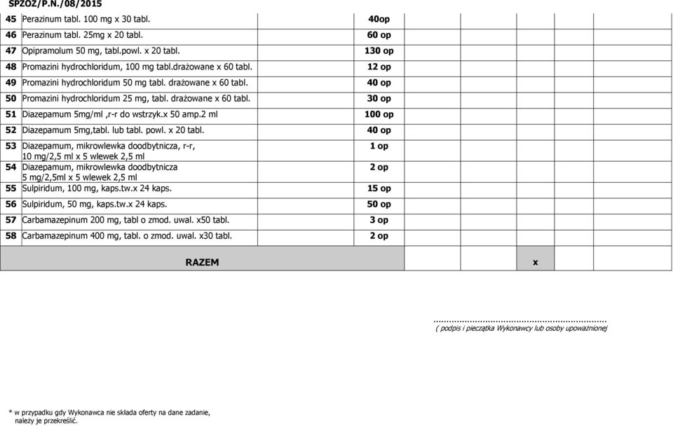 2 ml 100 op 52 Diazepamum 5mg,tabl. lub tabl. powl. x 20 tabl.