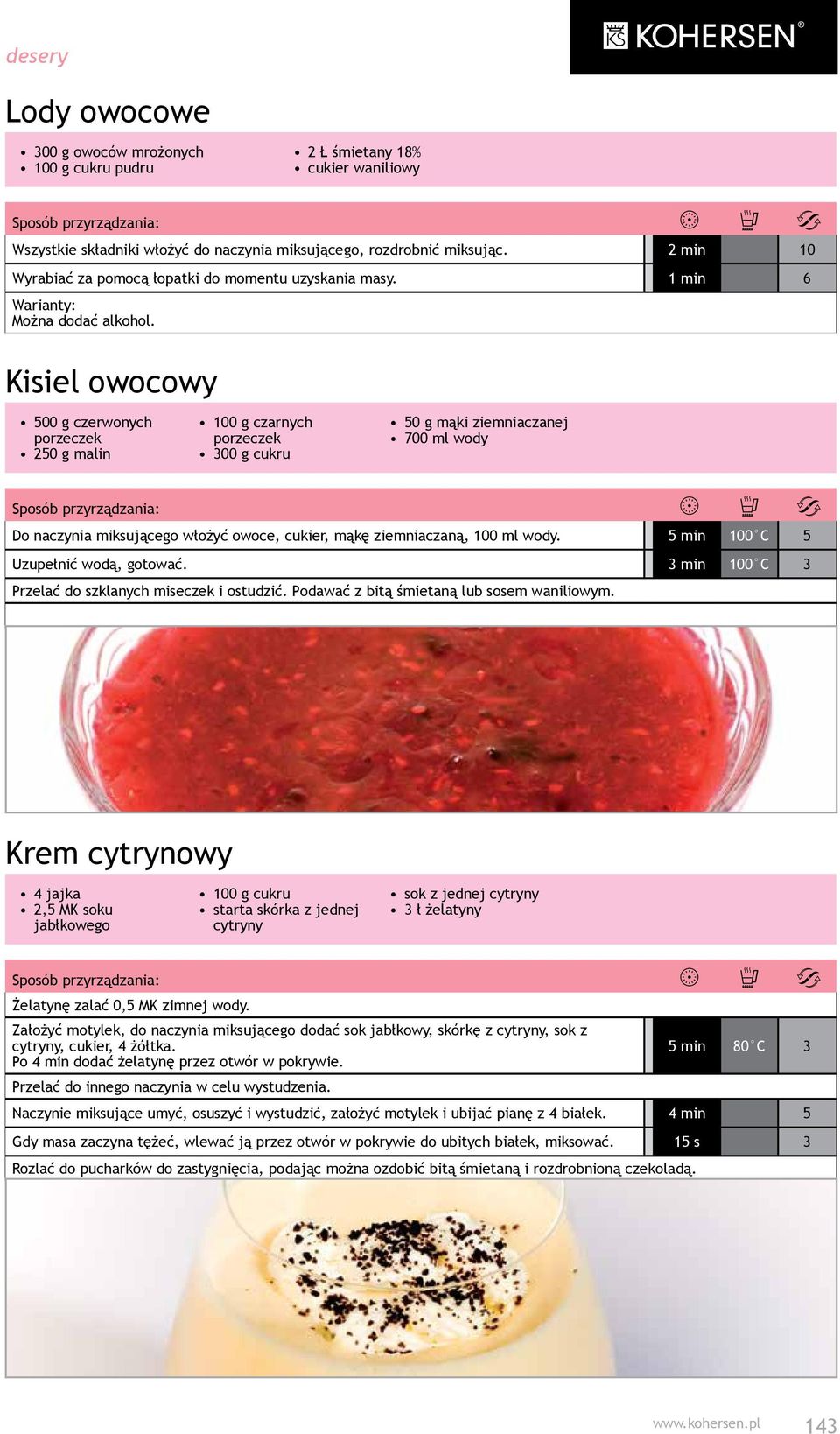 Kisiel owocowy 500 g czerwonych porzeczek 250 g malin 100 g czarnych porzeczek 300 g cukru 50 g mąki ziemniaczanej 700 ml wody Do naczynia miksującego włożyć owoce, cukier, mąkę ziemniaczaną, 100 ml