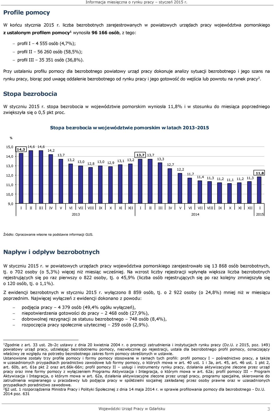 (58,5%); profil III 35 351 osób (36,8%).