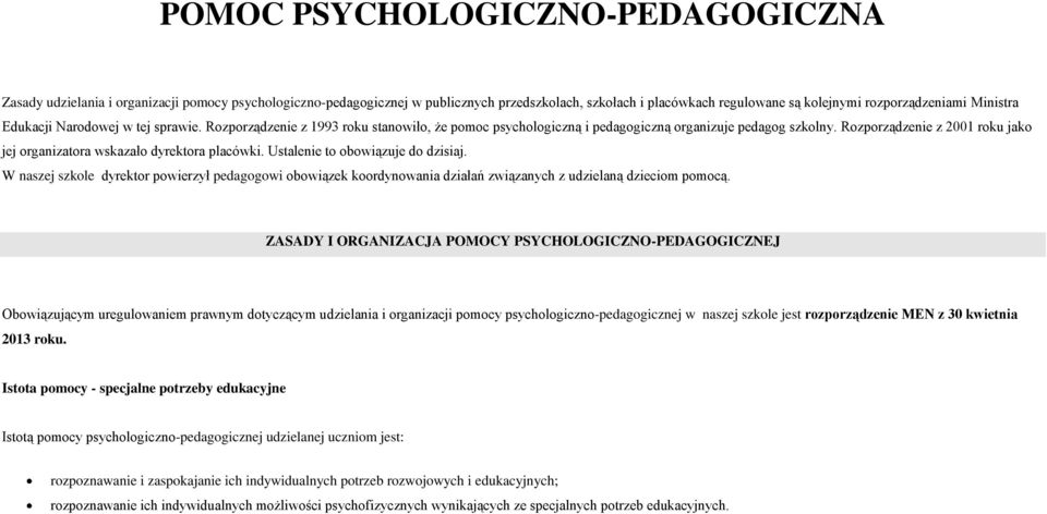 Rozporządzenie z 2001 roku jako jej organizatora wskazało dyrektora placówki. Ustalenie to obowiązuje do dzisiaj.