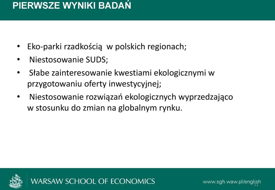 w przygotowaniu oferty inwestycyjnej; Niestosowanie rozwiązań