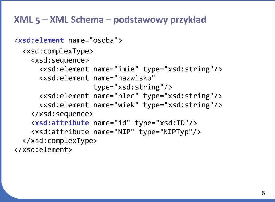 <xsd:element name="plec" type="xsd:string"/> <xsd:element name="wiek" type="xsd:string"/>