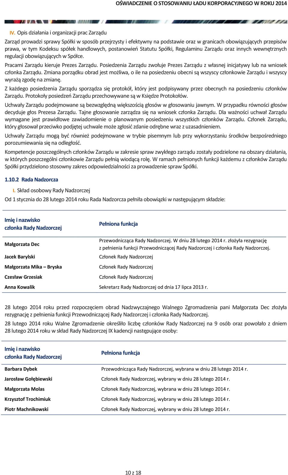 Posiedzenia Zarządu zwołuje Prezes Zarządu z własnej inicjatywy lub na wniosek członka Zarządu.