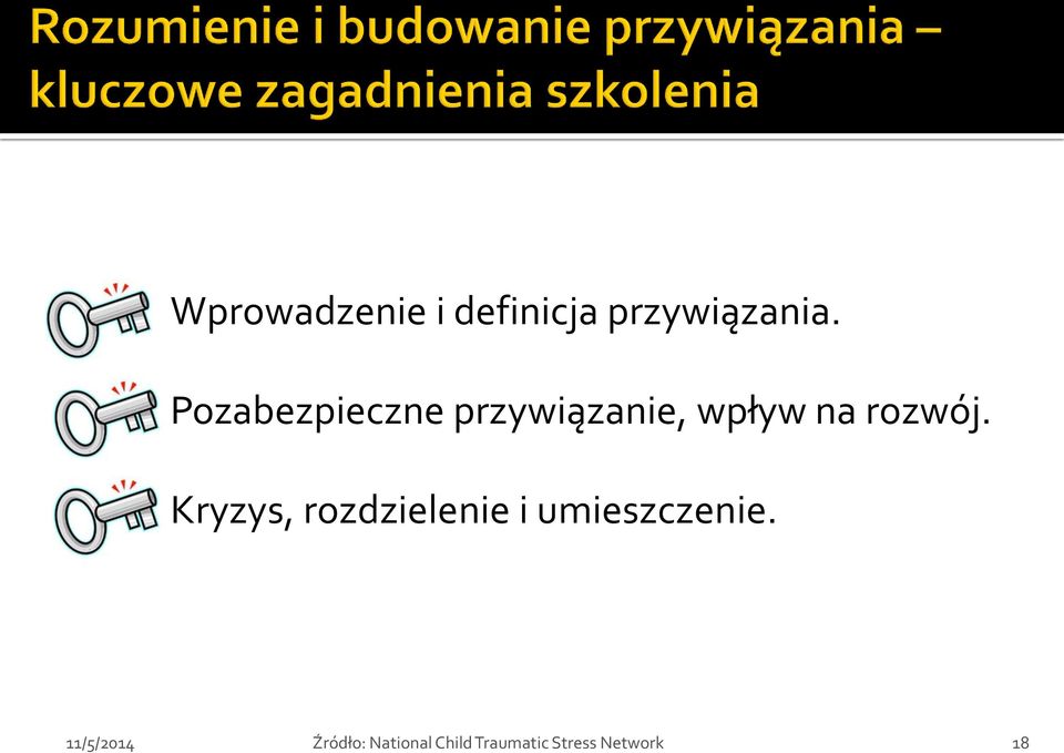 Kryzys, rozdzielenie i umieszczenie.