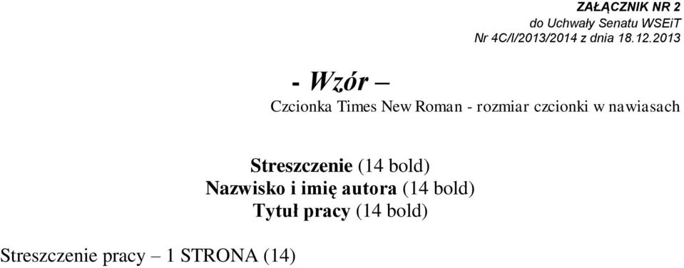 pracy 1 STRONA (14) Streszczenie (14 bold)