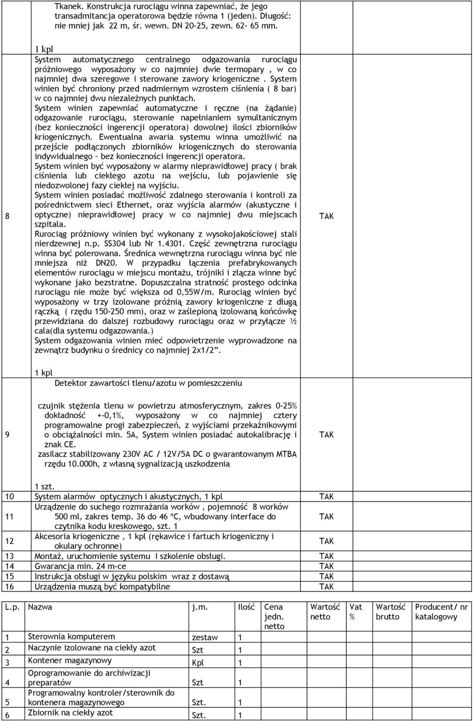 System winien być chroniony przed nadmiernym wzrostem ciśnienia ( 8 bar) w co najmniej dwu niezależnych punktach.