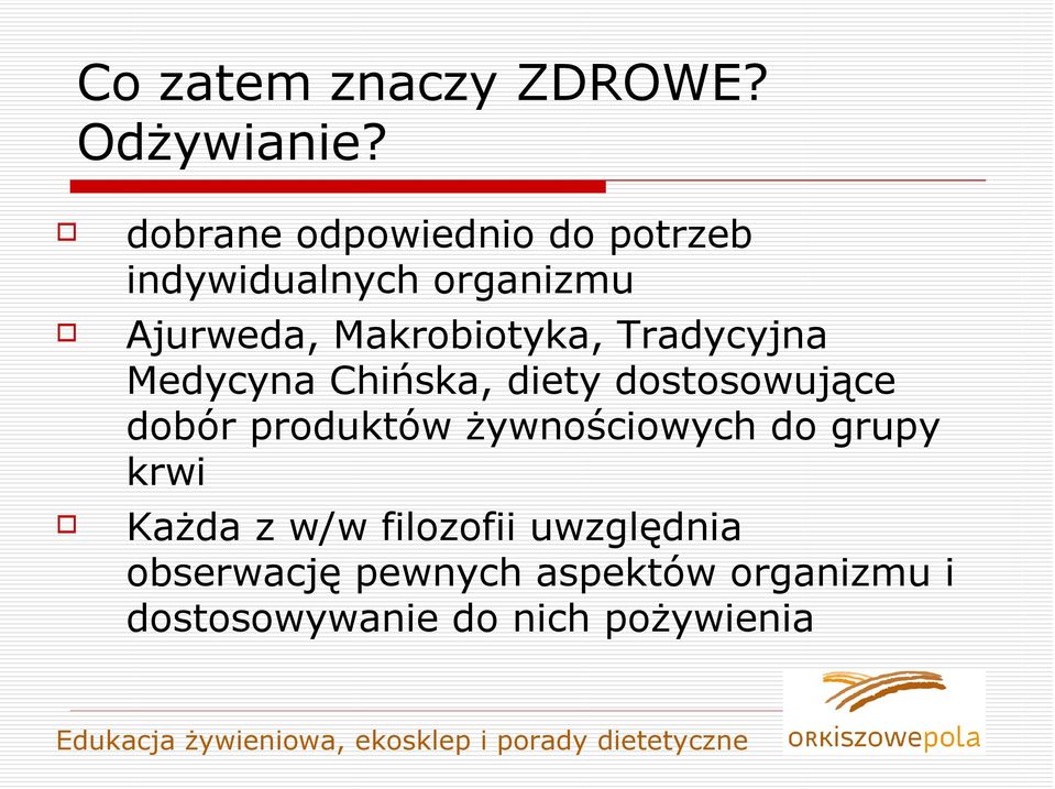 Makrobiotyka, Tradycyjna Medycyna Chińska, diety dostosowujące dobór produktów