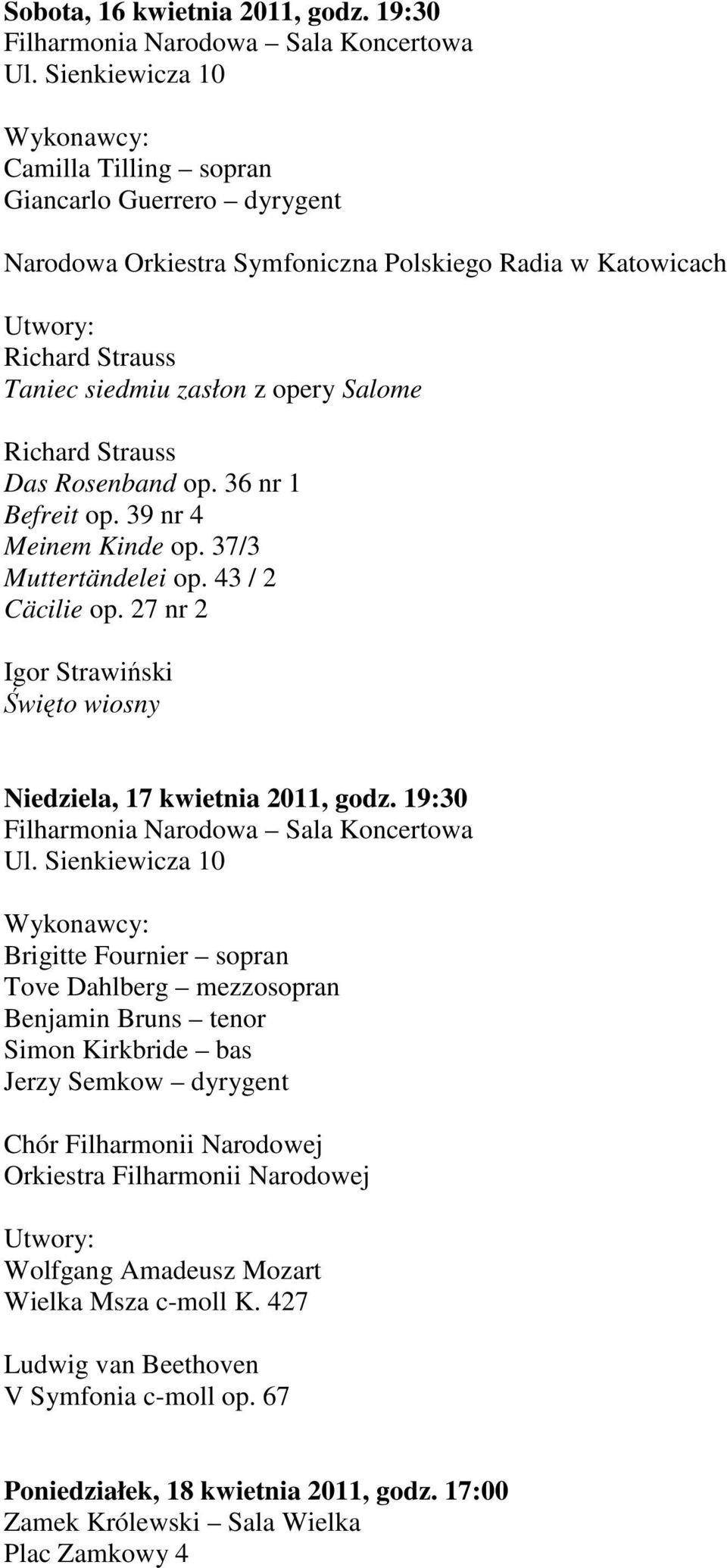 Strauss Das Rosenband op. 36 nr 1 Befreit op. 39 nr 4 Meinem Kinde op. 37/3 Muttertändelei op. 43 / 2 Cäcilie op.