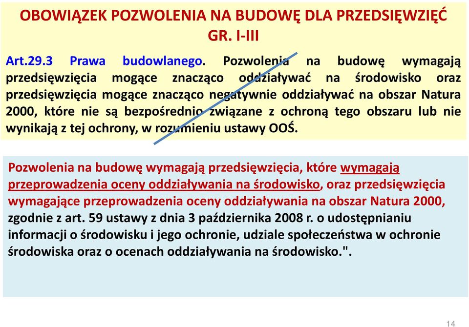 bezpośrednio związane z ochroną tego obszaru lub nie wynikają z tej ochrony, w rozumieniu ustawy OOŚ.