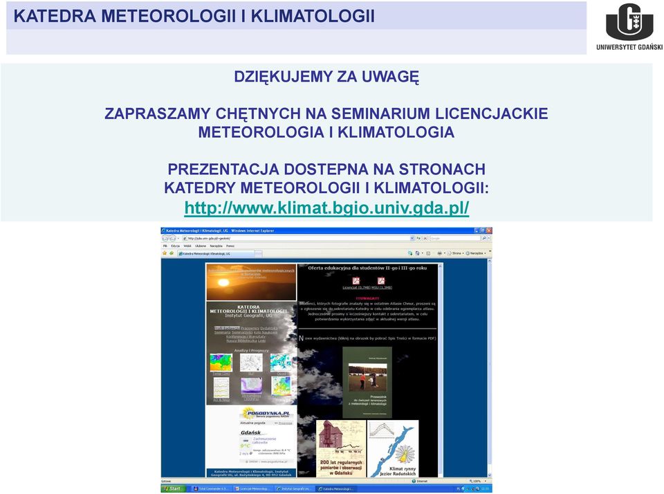 KLIMATOLOGIA PREZENTACJA DOSTEPNA NA STRONACH