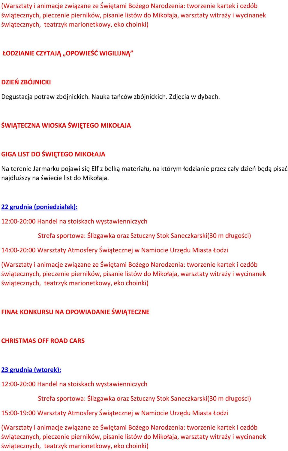 łodzianie przez cały dzień będą pisać najdłuższy na świecie list do Mikołaja.