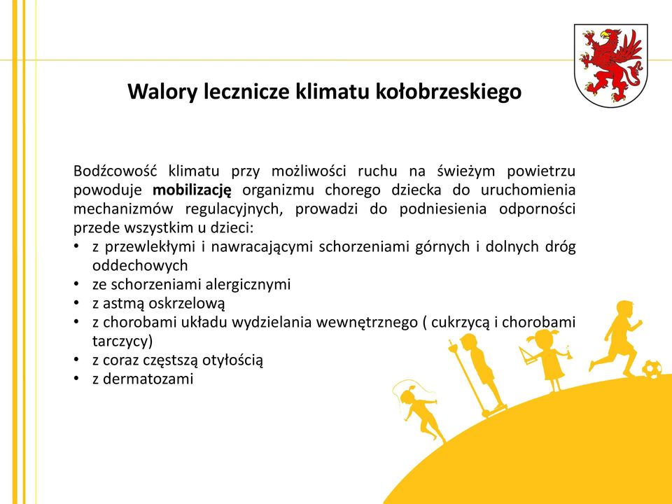 dzieci: z przewlekłymi i nawracającymi schorzeniami górnych i dolnych dróg oddechowych ze schorzeniami alergicznymi z astmą