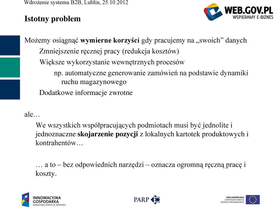 automatyczne generowanie zamówień na podstawie dynamiki ruchu magazynowego Dodatkowe informacje zwrotne ale We wszystkich