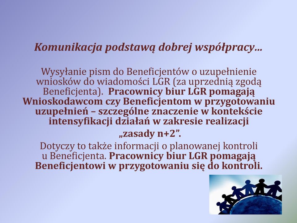 Pracownicy biur LGR pomagają Wnioskodawcom czy Beneficjentom w przygotowaniu uzupełnień szczególne znaczenie w