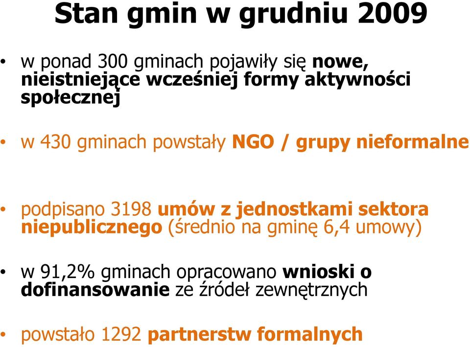 umów z jednostkami sektora niepublicznego (średnio na gminę 6,4 umowy) w 91,2% gminach