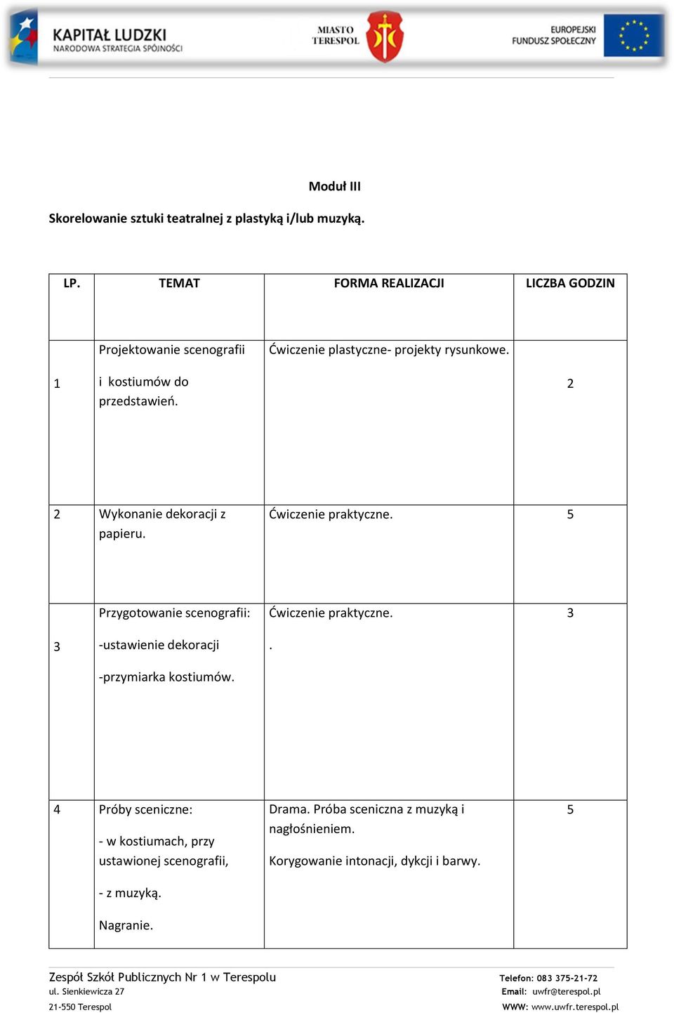 3 3 -ustawienie dekoracji -przymiarka kostiumów.. 4 Próby sceniczne: - w kostiumach, przy ustawionej scenografii, - z muzyką. Nagranie. Drama.