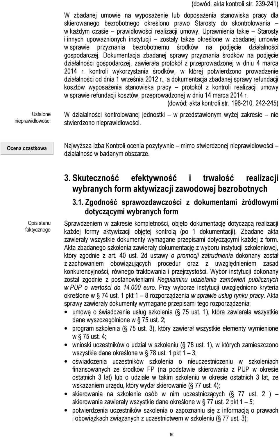 Uprawnienia takie Starosty i innych upoważnionych instytucji zostały także określone w zbadanej umowie w sprawie przyznania bezrobotnemu środków na podjęcie działalności gospodarczej.
