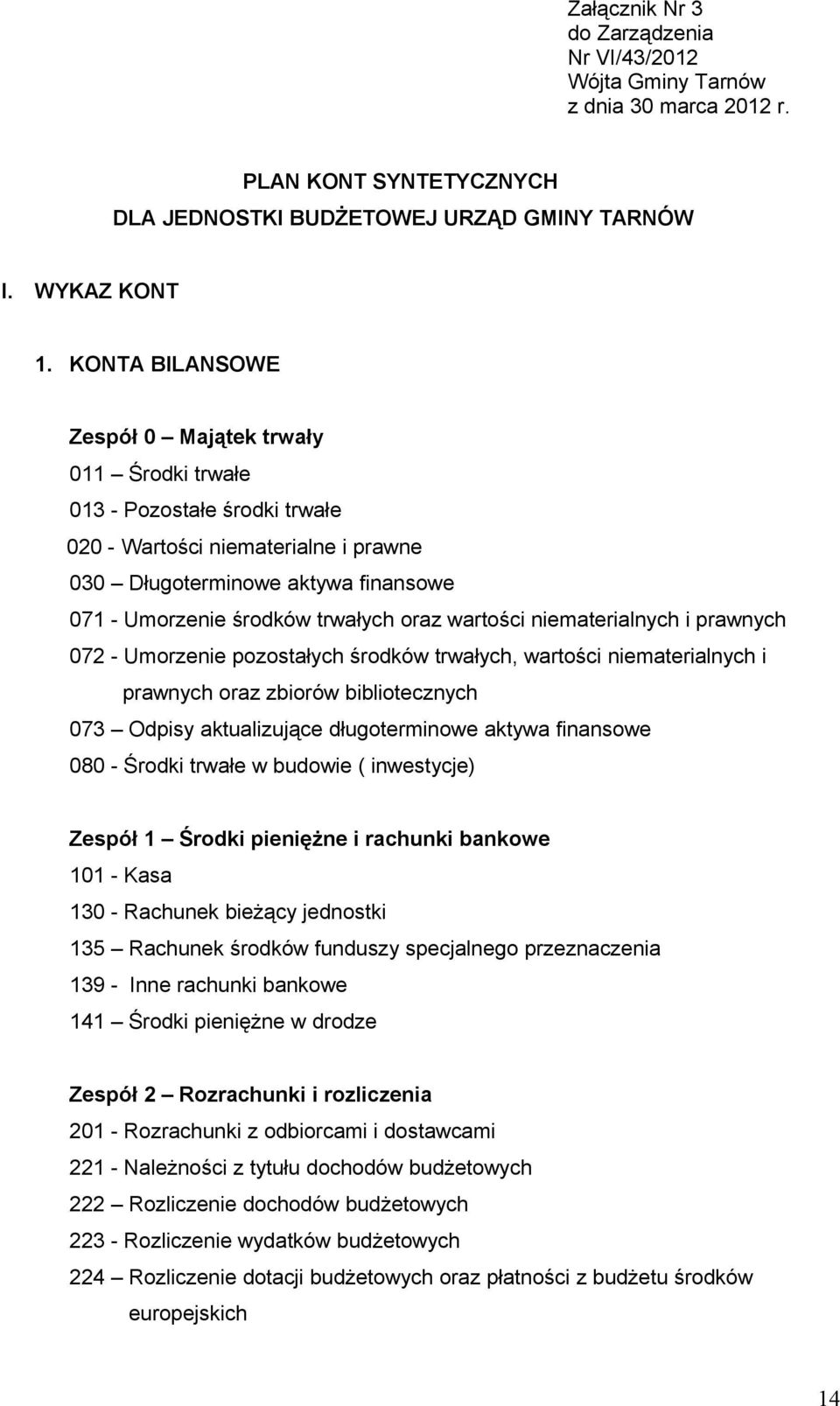 wartości niematerialnych i prawnych 072 - Umorzenie pozostałych środków trwałych, wartości niematerialnych i prawnych oraz zbiorów bibliotecznych 073 Odpisy aktualizujące długoterminowe aktywa