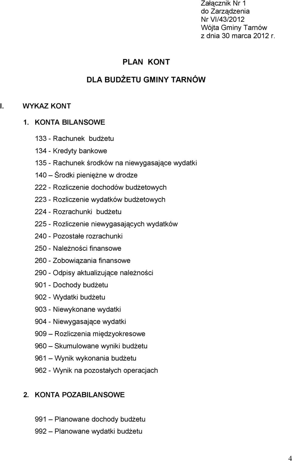 wydatków budżetowych 224 - Rozrachunki budżetu 225 - Rozliczenie niewygasających wydatków 240 - Pozostałe rozrachunki 250 - Należności finansowe 260 - Zobowiązania finansowe 290 - Odpisy