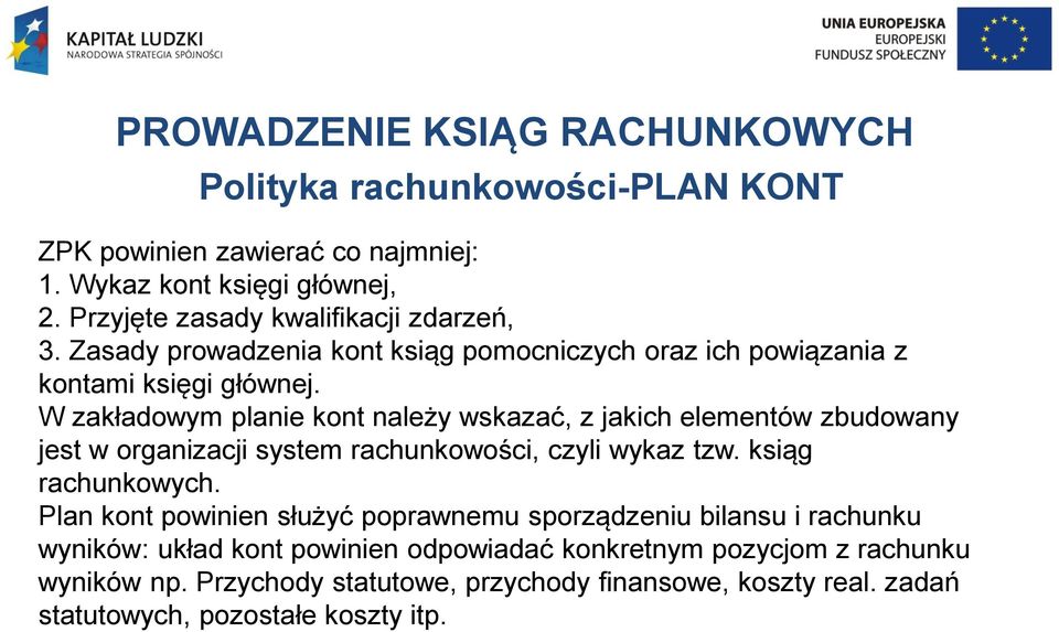 W zakładowym planie kont należy wskazać, z jakich elementów zbudowany jest w organizacji system rachunkowości, czyli wykaz tzw. ksiąg rachunkowych.