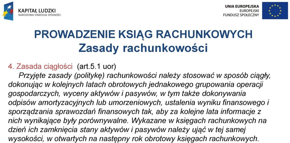 gospodarczych, wyceny aktywów i pasywów, w tym także dokonywania odpisów amortyzacyjnych lub umorzeniowych, ustalenia wyniku finansowego i sporządzania
