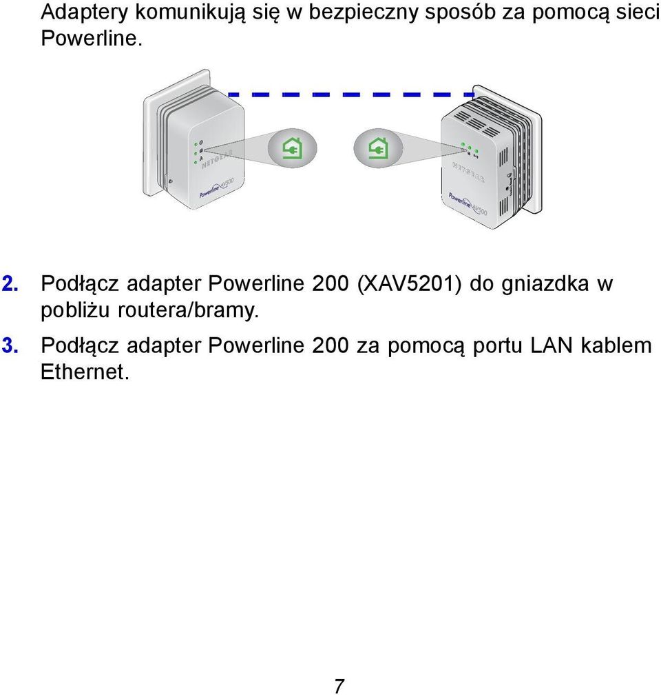 Podłącz adapter Powerline 200 (XAV5201) do gniazdka w